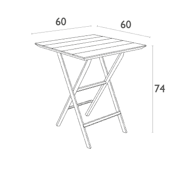 HELEN 60x60 - Table en polypropylène pliante