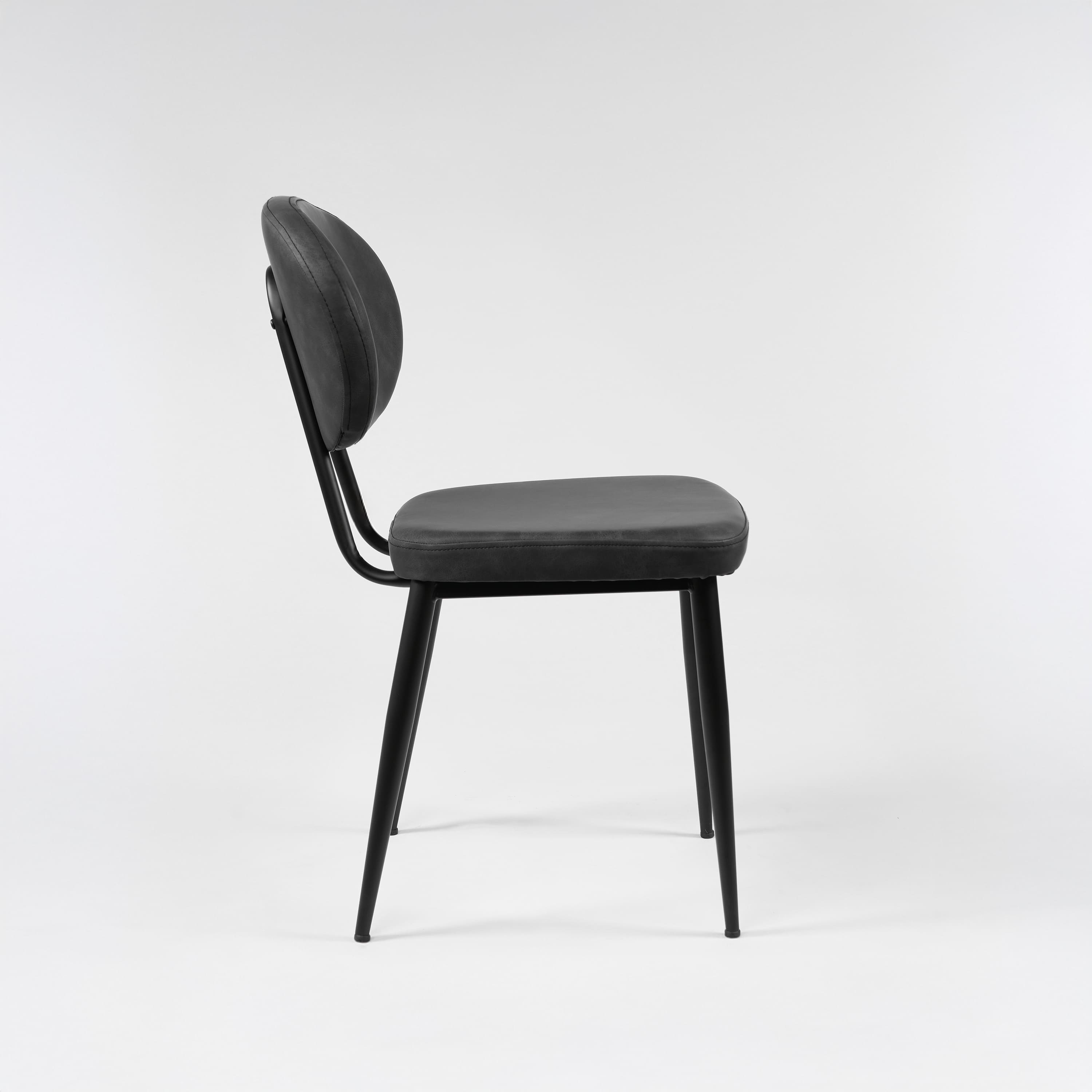 DENIZ - Chaise en similicuir et métal