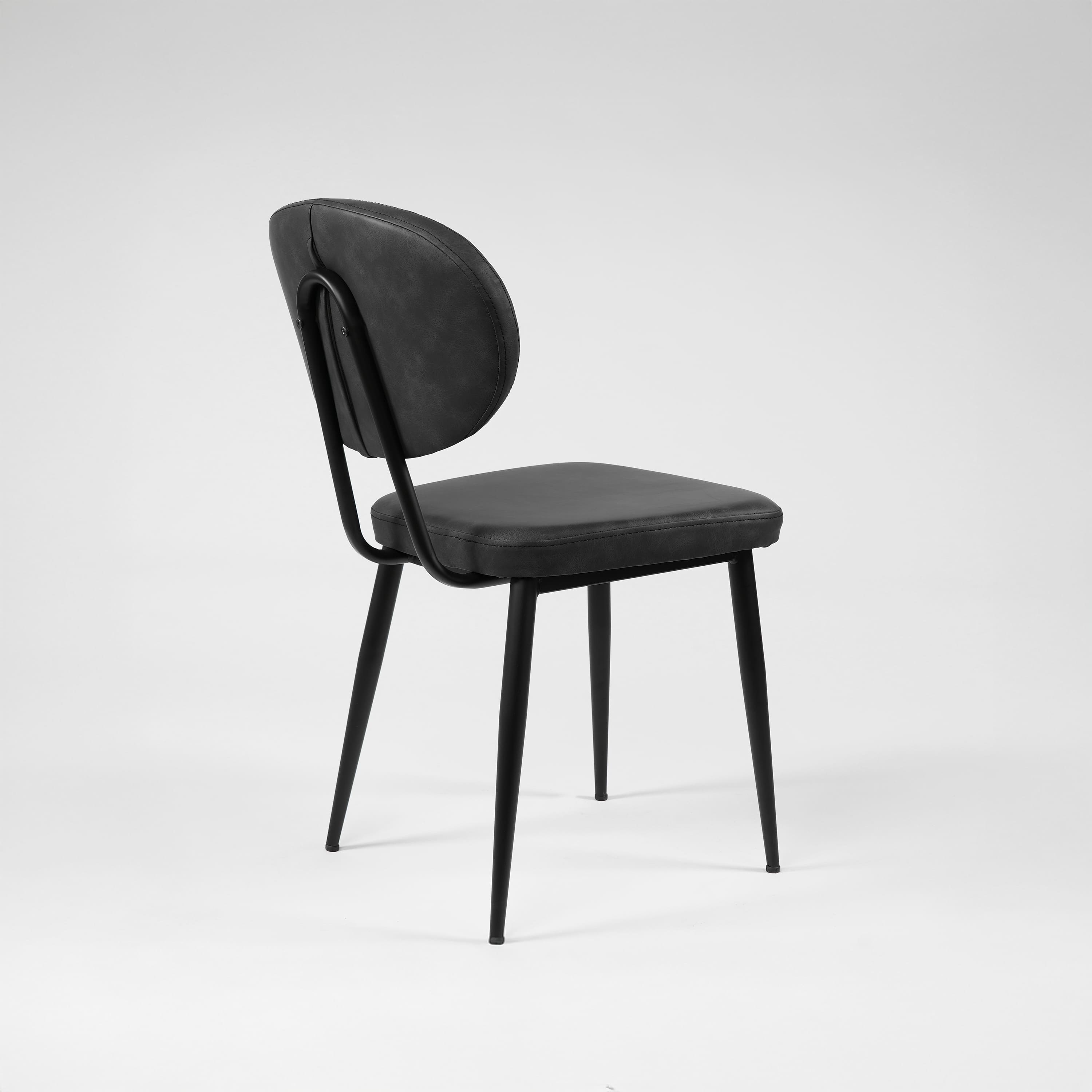 DENIZ - Chaise en similicuir et métal