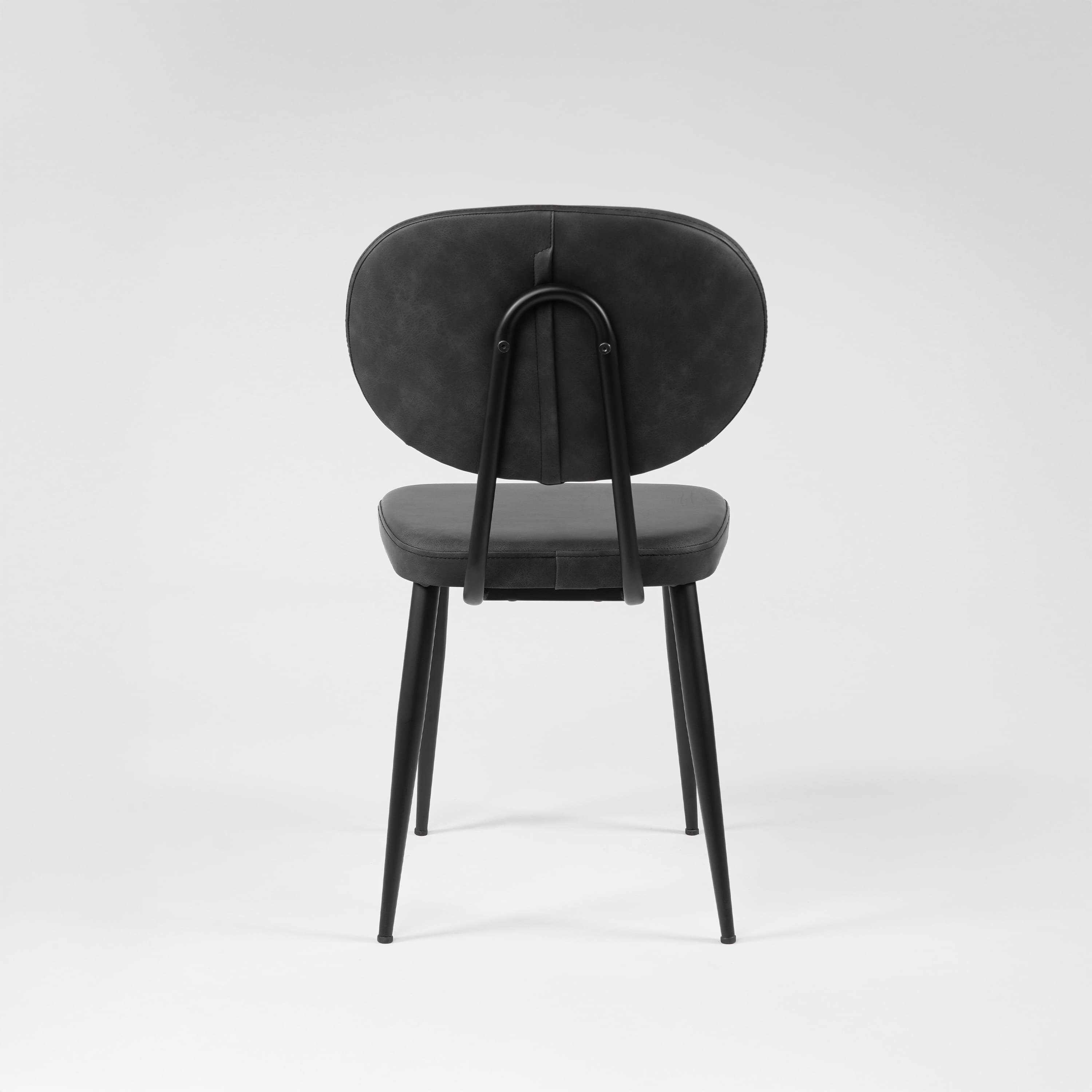 DENIZ - Chaise en similicuir et métal