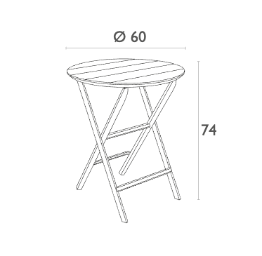 HELEN Diamètre 60 - Table en polypropylène pliante