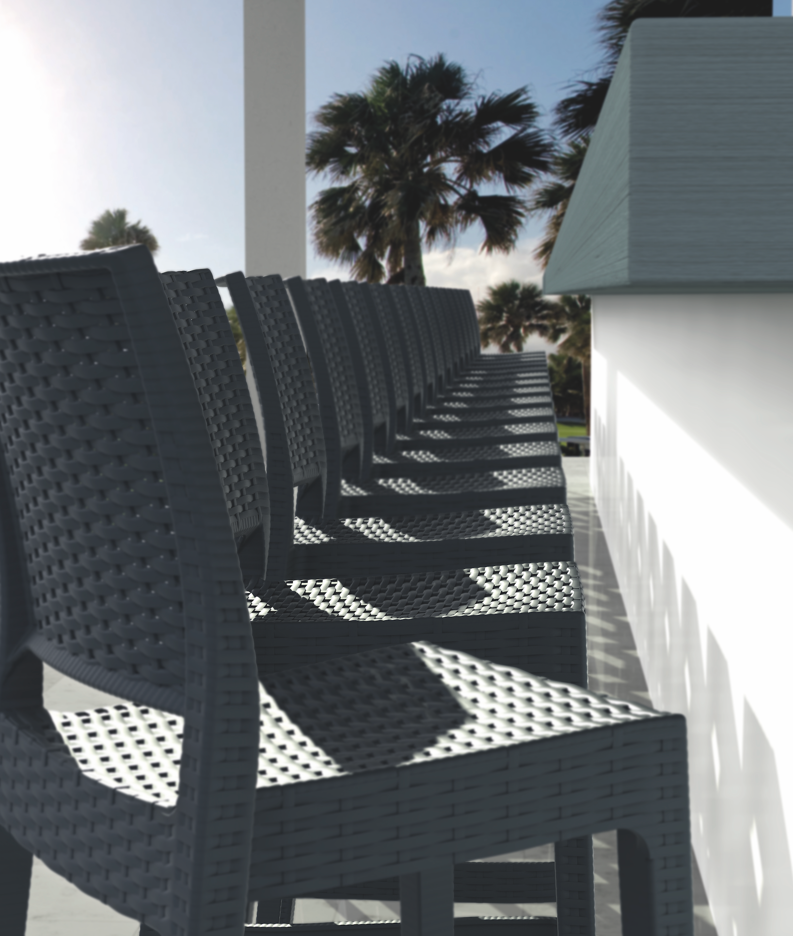 JAMAICA 75 – Tabouret de bar en polypropylène empilable