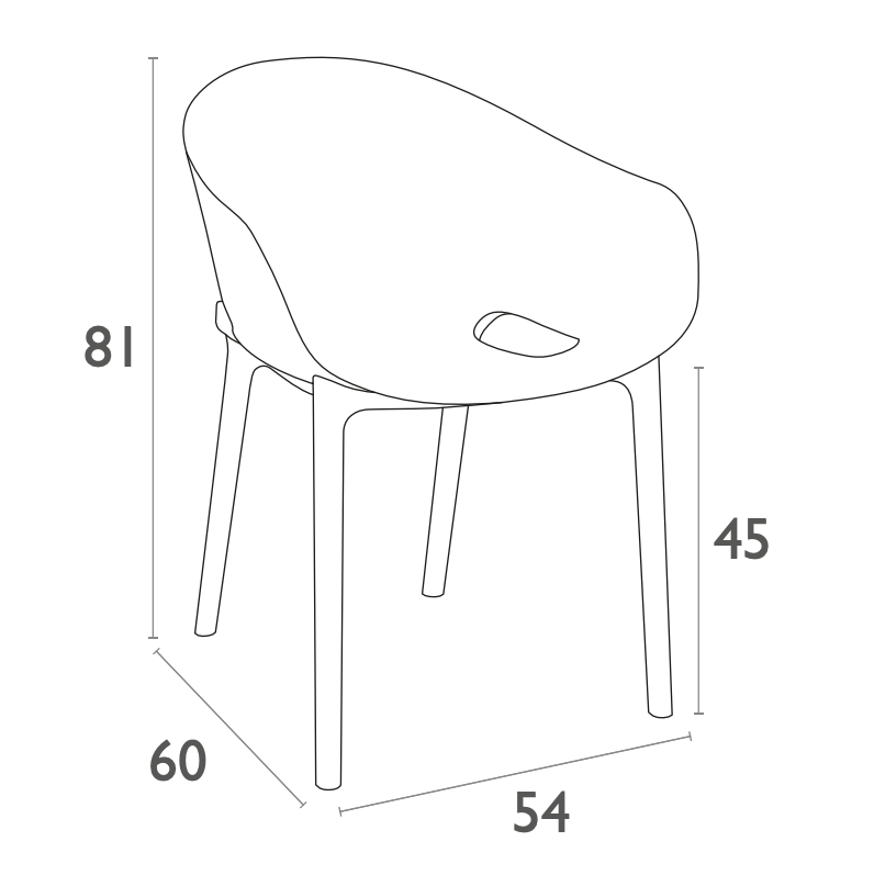 SKY PRO - Chaise polypropylène empilable