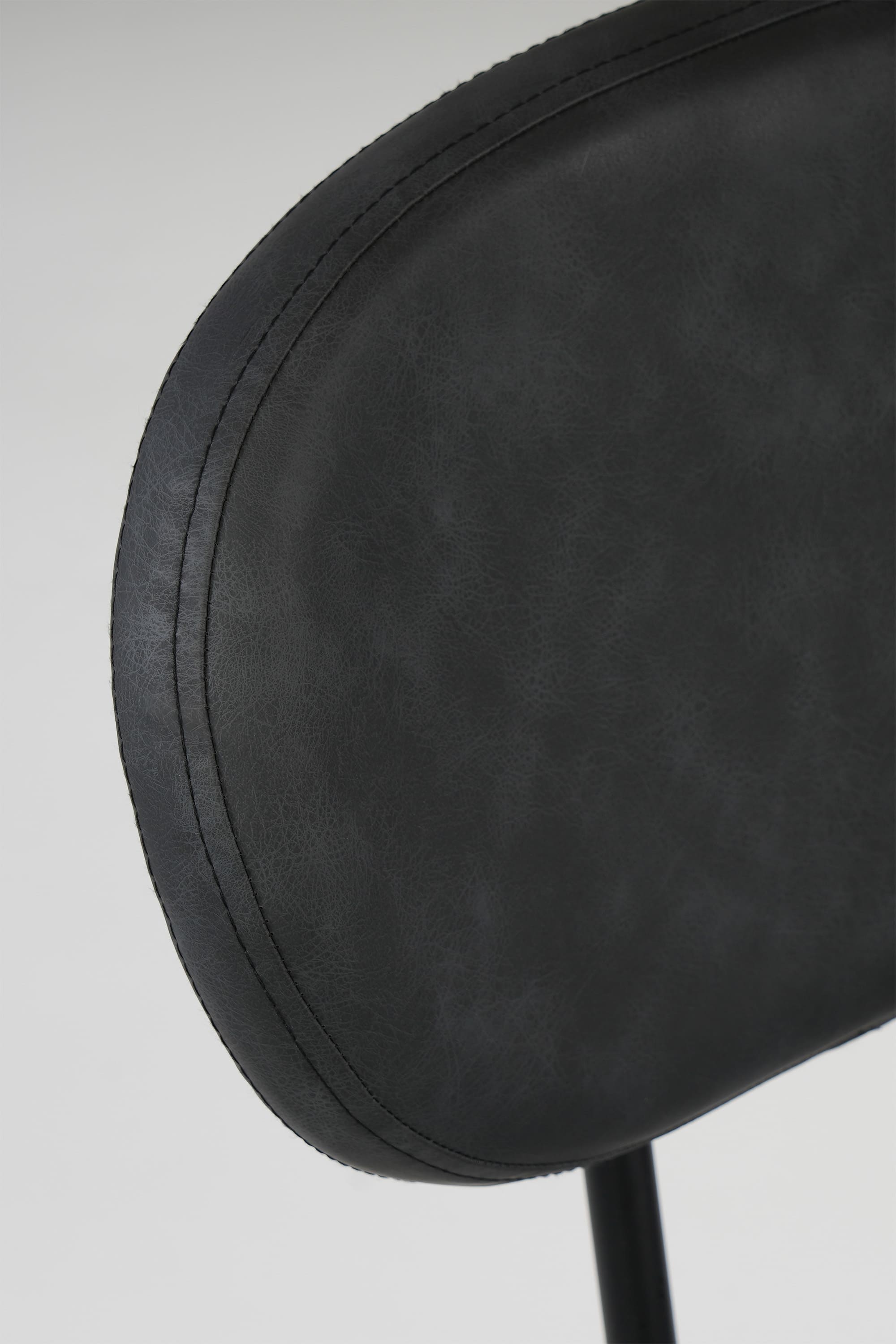 DENIZ - Chaise en similicuir et métal