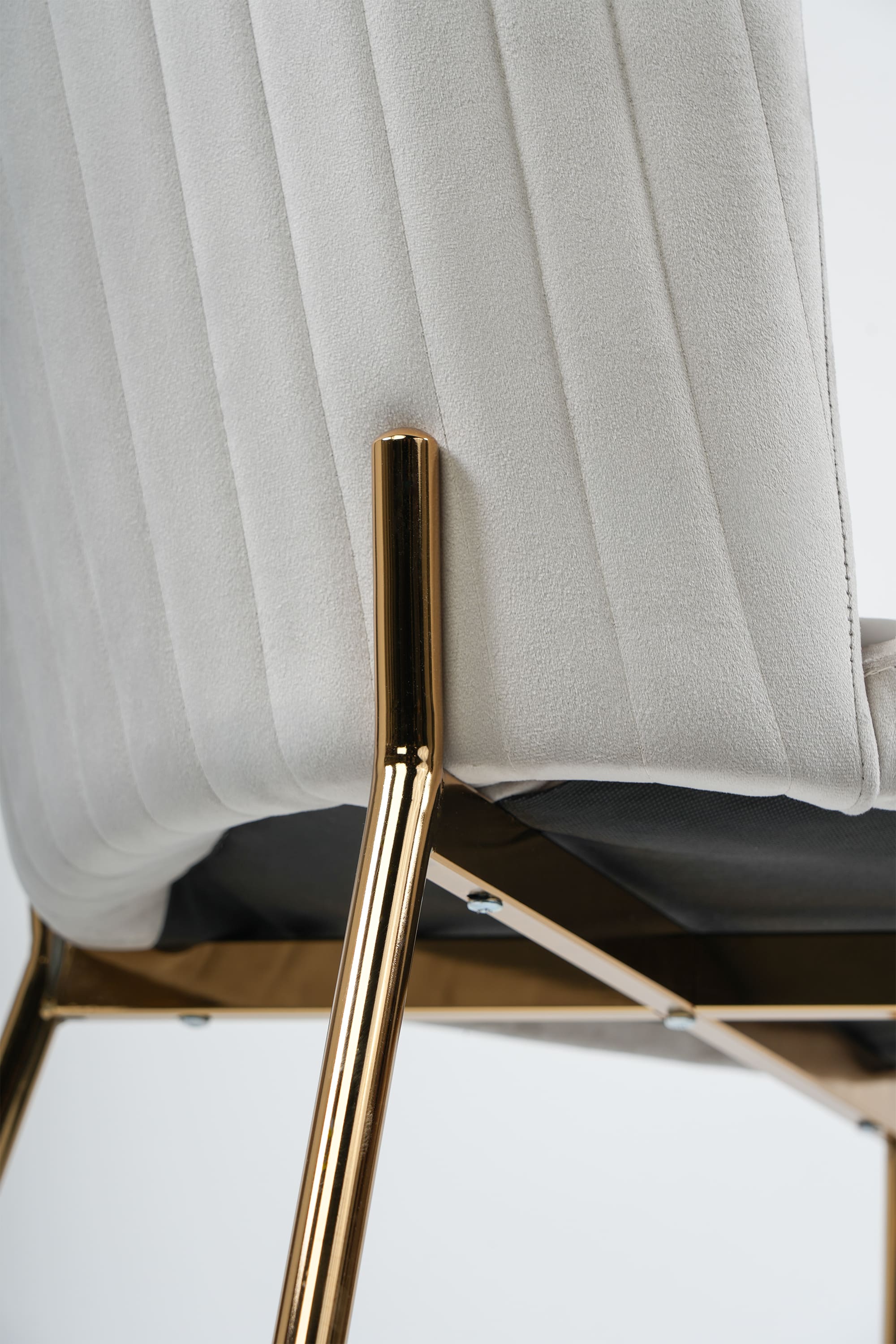 chaise sahra tissu beige pied gold