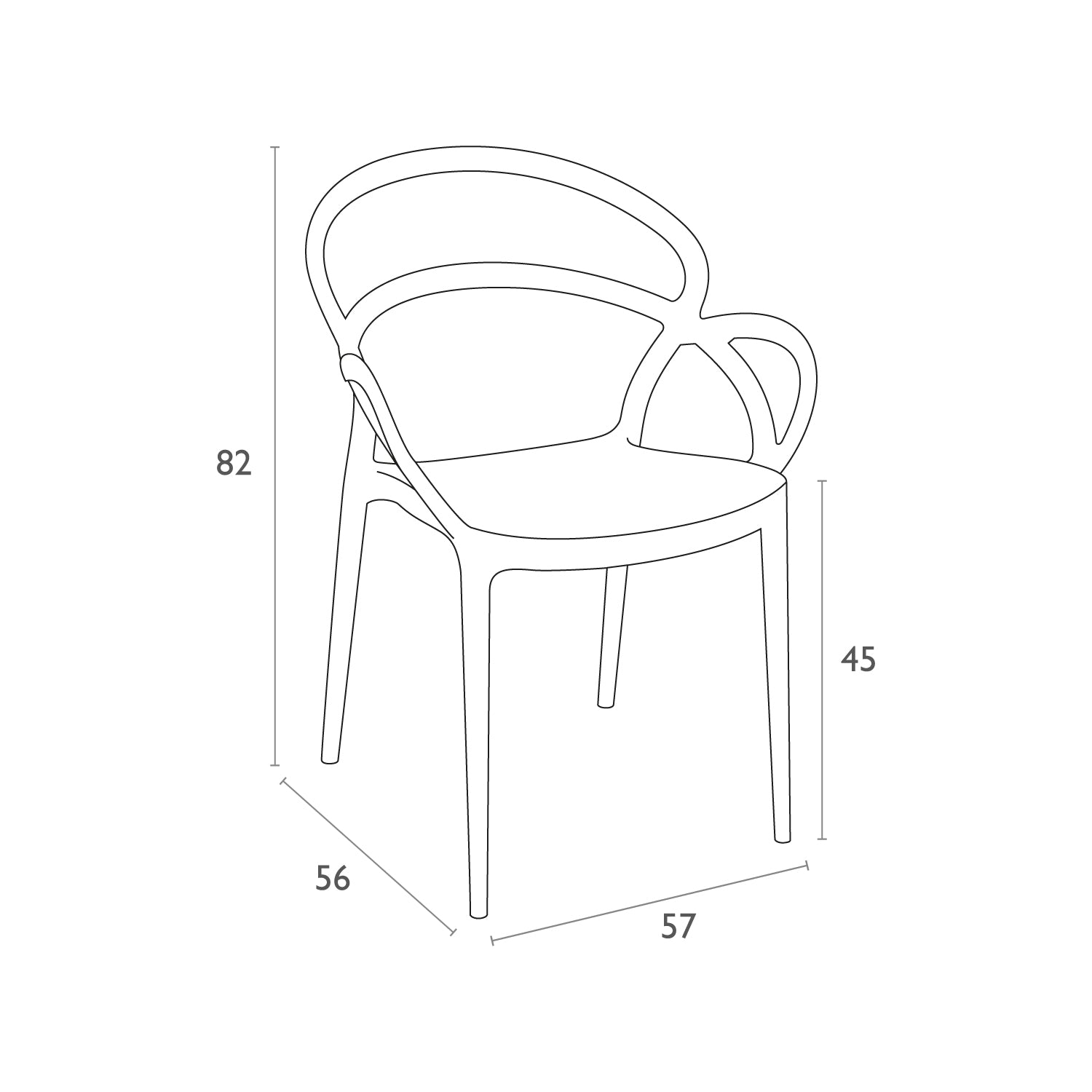 MILA - Chaise polypropylène empilable