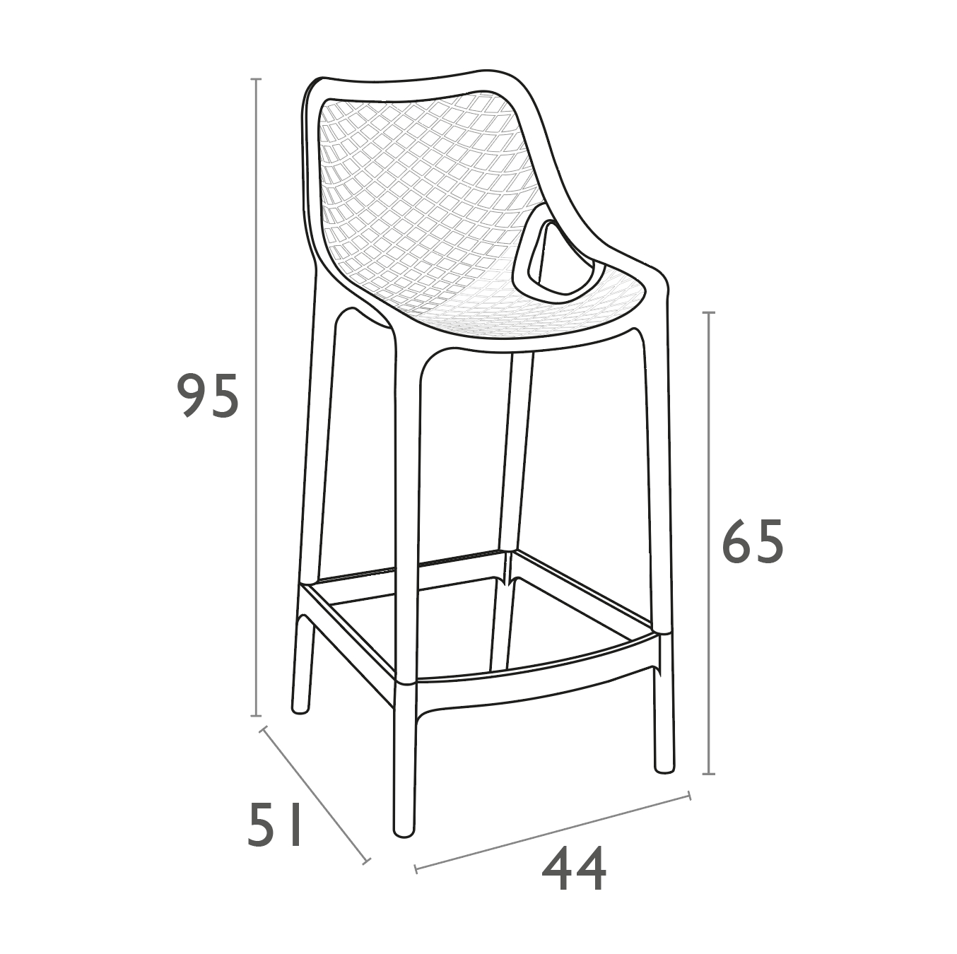 AIR 65 – Tabouret de bar en polypropylène