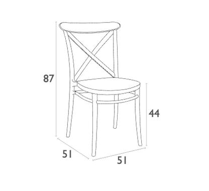 CROSS - Chaise polypropylène empilable