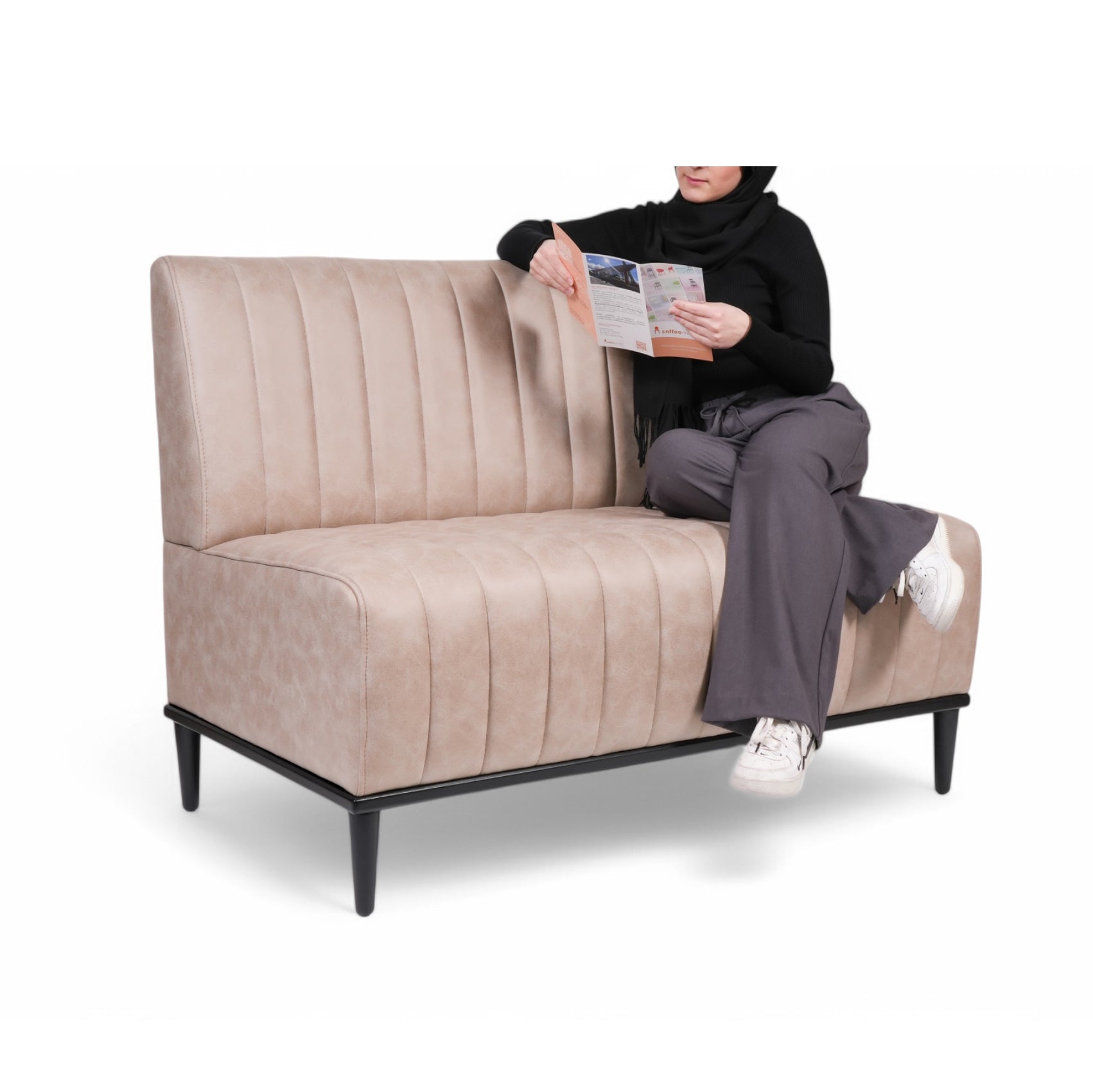 CHARLY - Banquette 120cm nubuck taupe