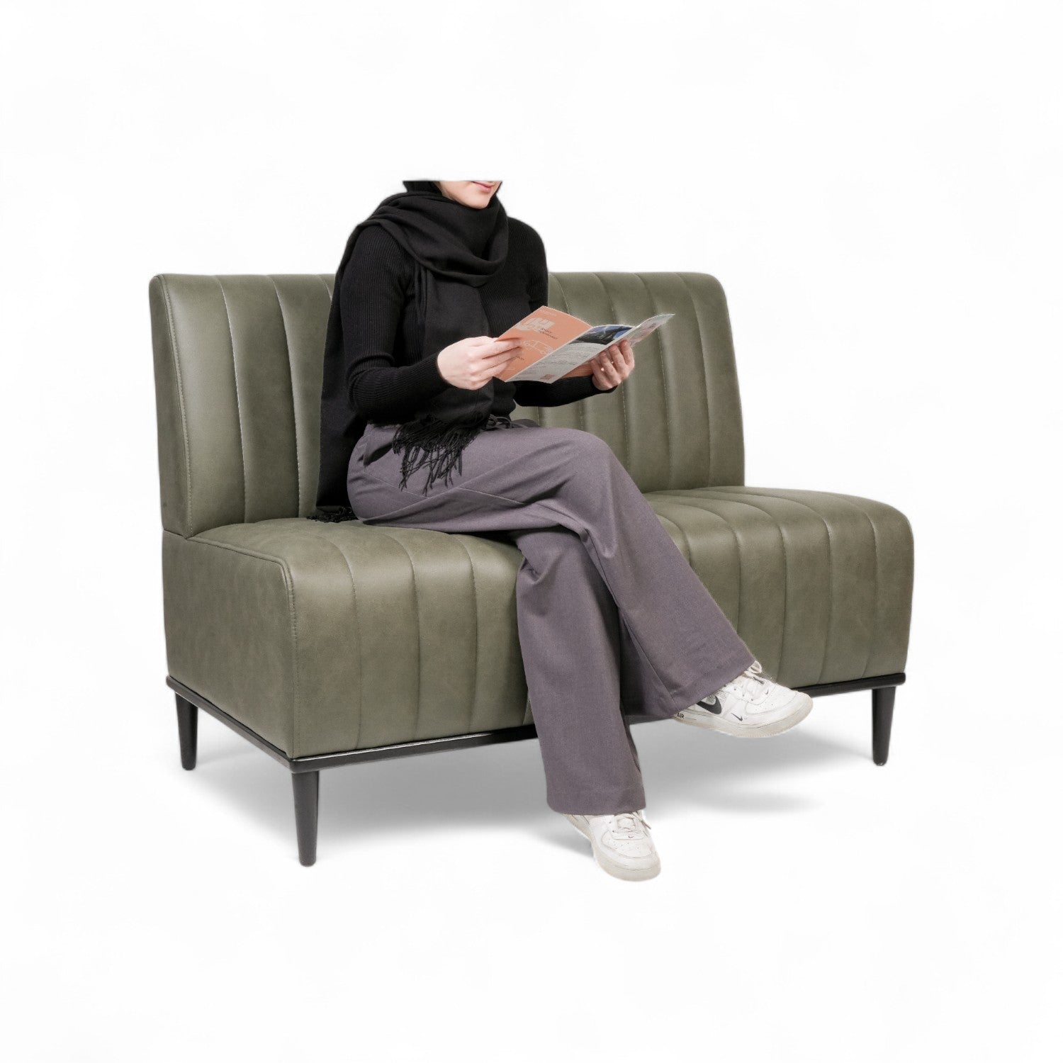 CHARLY - Banquette 120cm nubuck vert