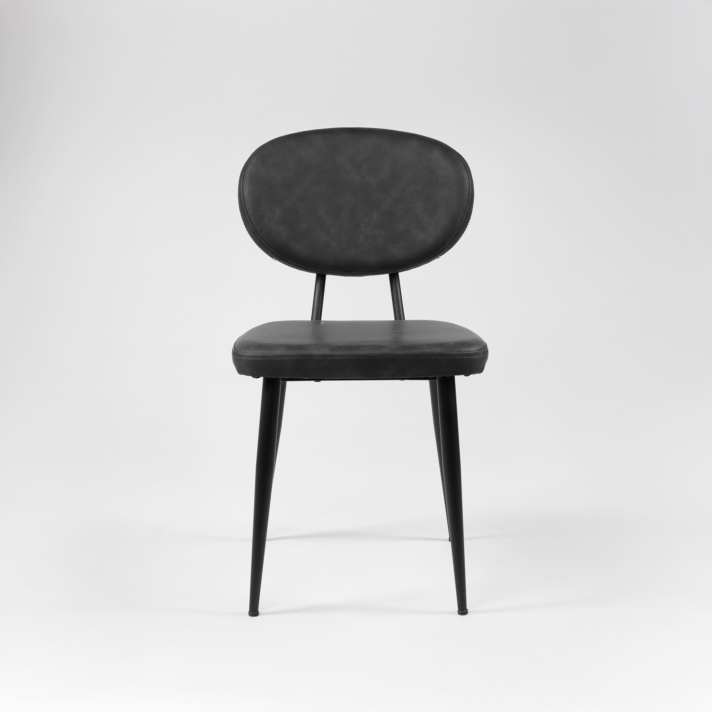 DENIZ - Chaise en similicuir et métal