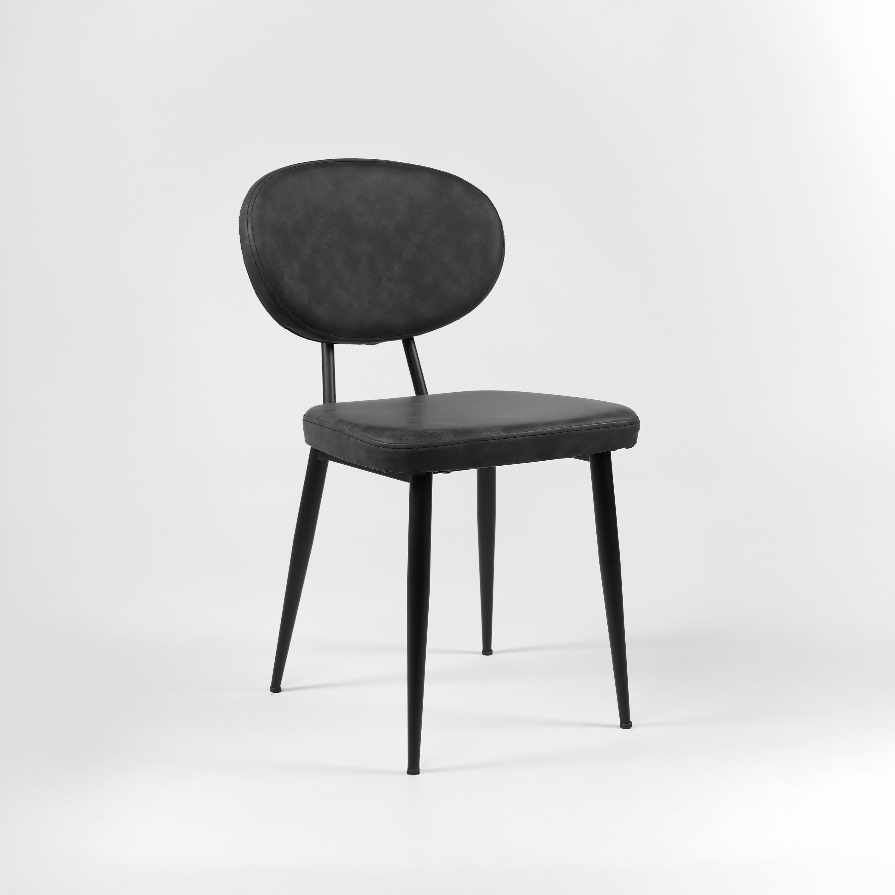 DENIZ - Chaise en similicuir et métal