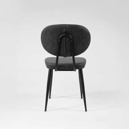 DENIZ - Chaise en similicuir et métal