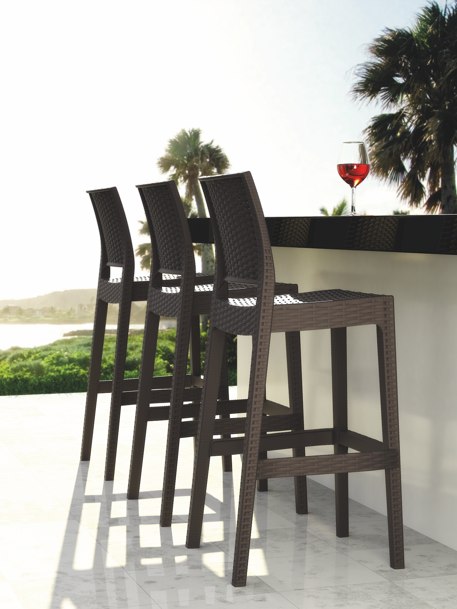 JAMAICA 75 – Tabouret de bar en polypropylène empilable