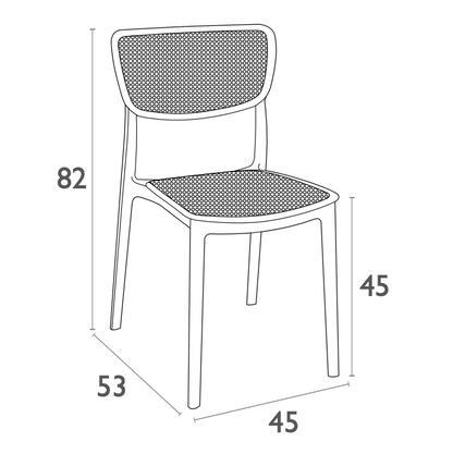 LUCY - Chaise polypropylène empilable