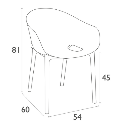 SKY PRO - Chaise polypropylène empilable
