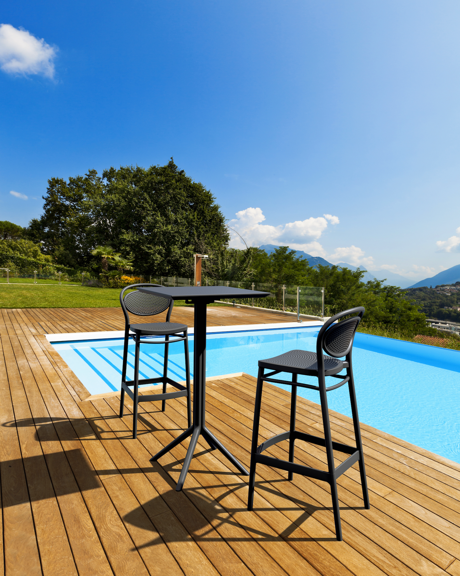 SKY 60x60 BAR - Table en polypropylène rabattable