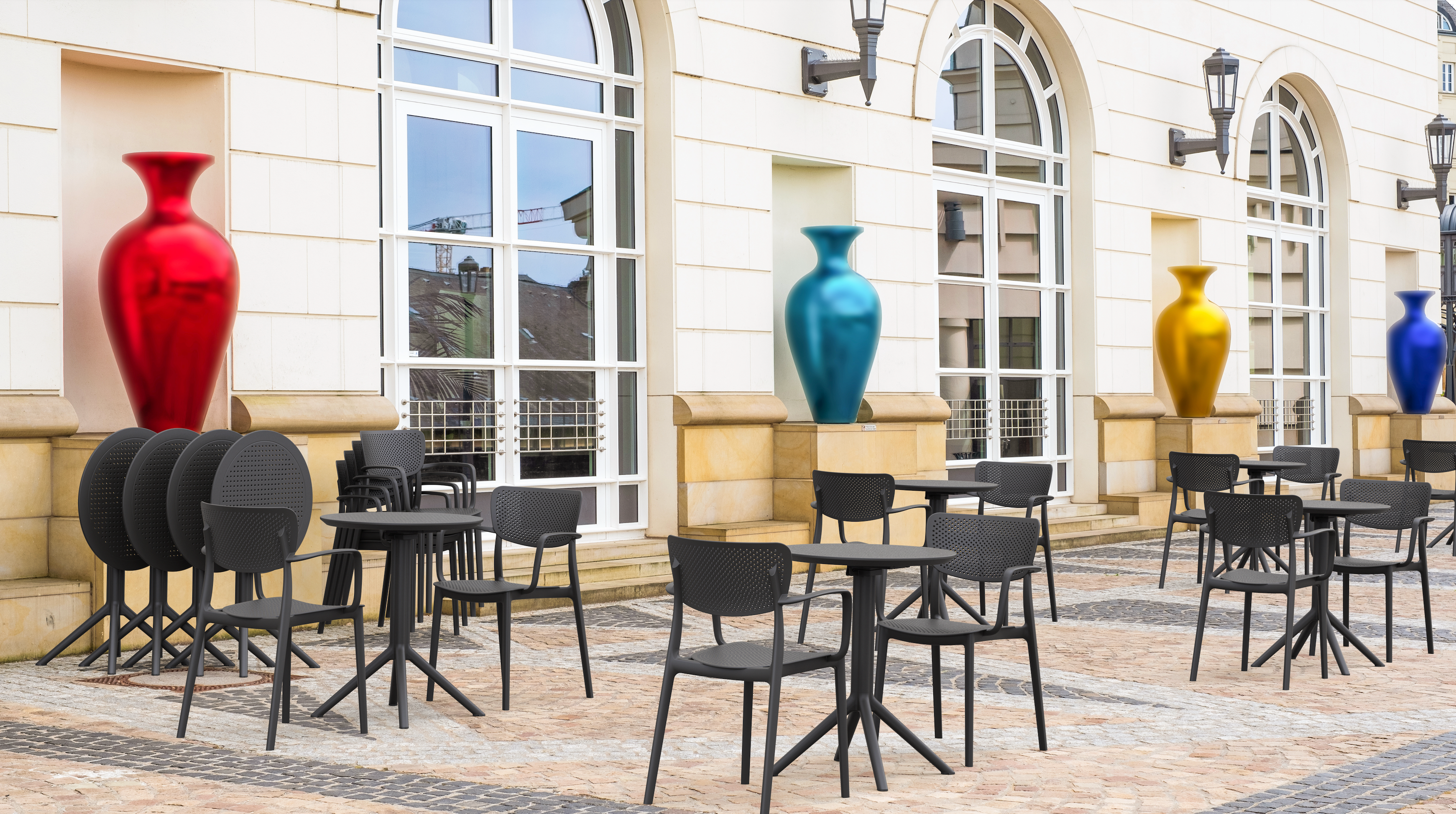 SKY Diamètre 60 - Table en polypropylène rabattable