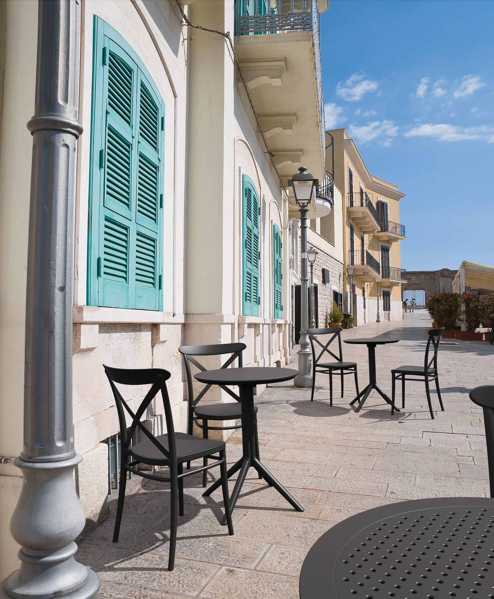 SKY Diamètre 60 - Table en polypropylène rabattable