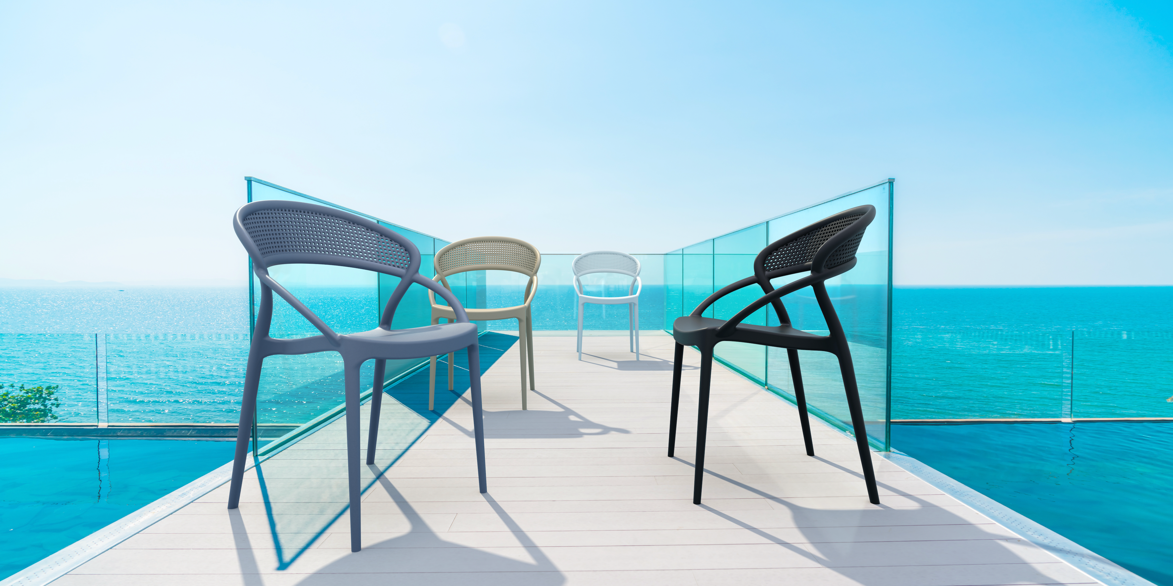 SUNSET - Chaise polypropylène empilable