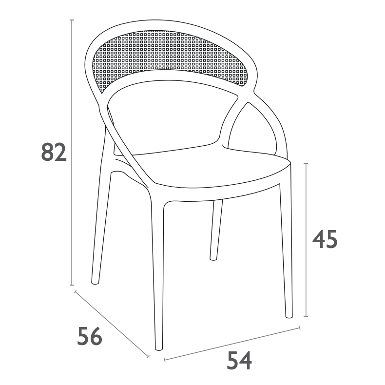 SUNSET - Chaise polypropylène empilable