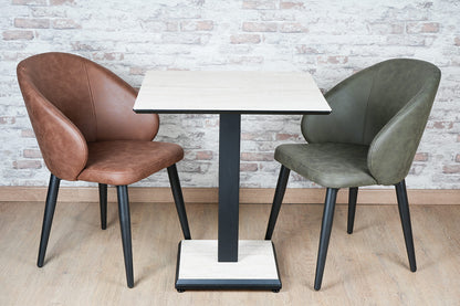 Lot 2 chaises Patya + 1 table Carvel travertin