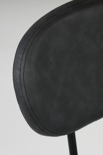 DENIZ - Chaise en similicuir et métal