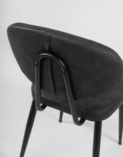 DENIZ - Chaise en similicuir et métal