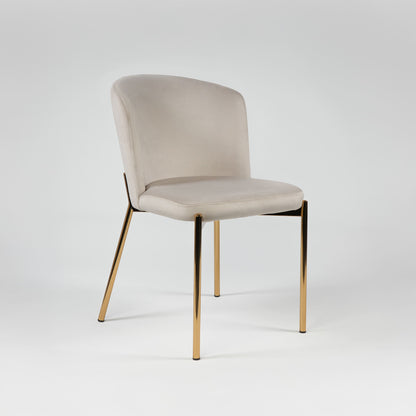 chaise sahra tissu beige pied gold