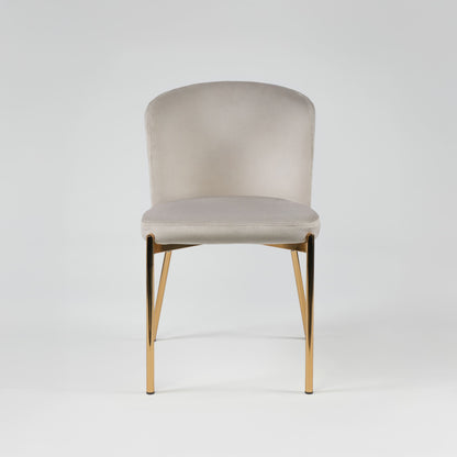 chaise sahra tissu beige pied gold