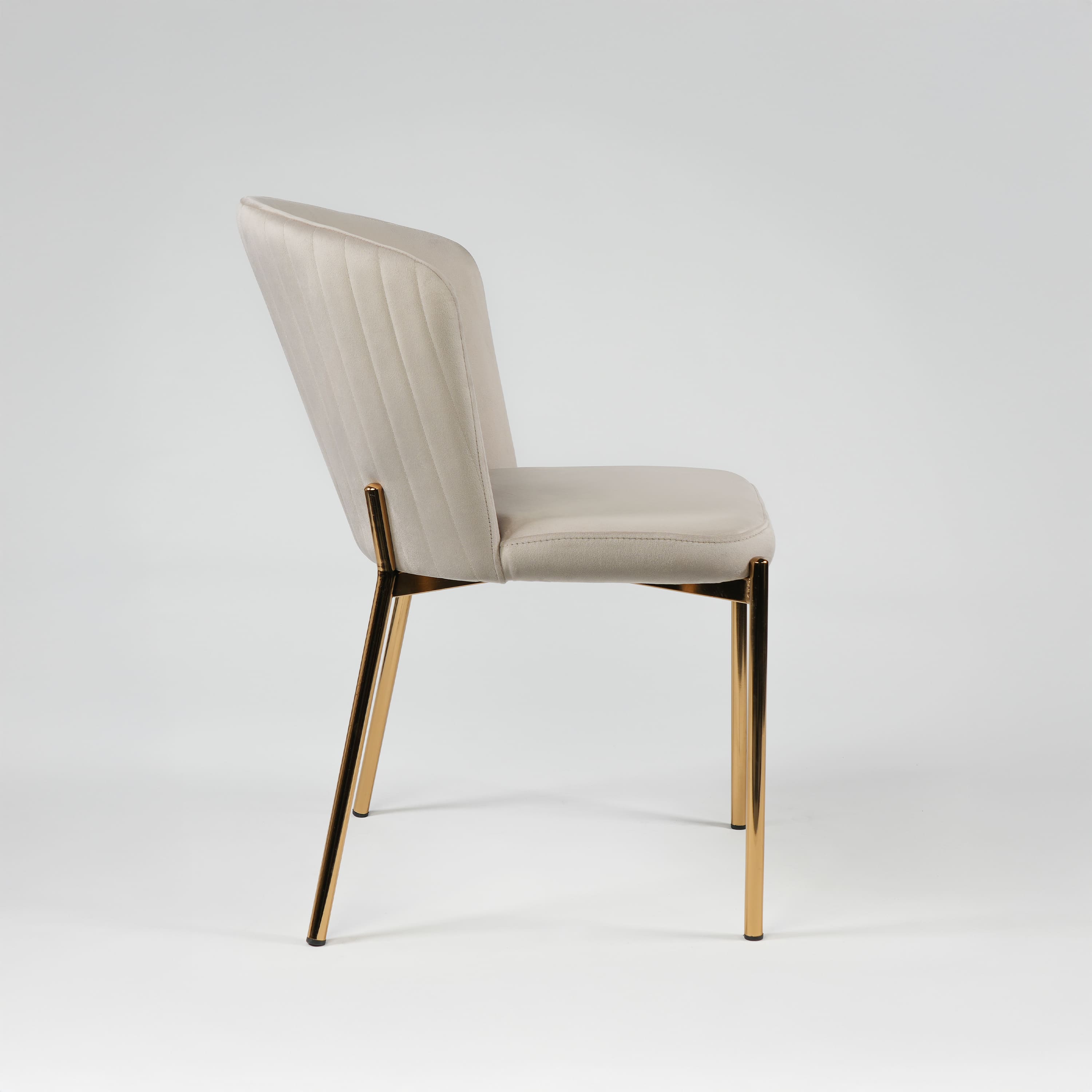 chaise sahra tissu beige pied gold