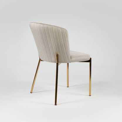 chaise sahra tissu beige pied gold