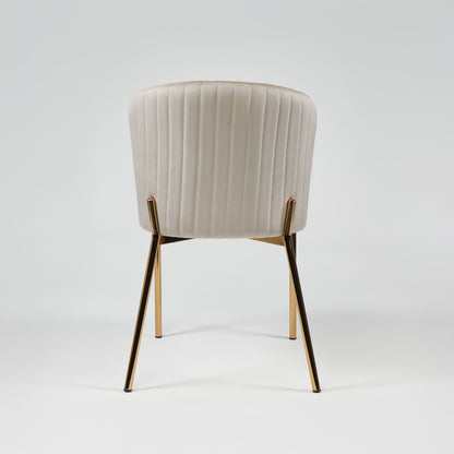 chaise sahra tissu beige pied gold