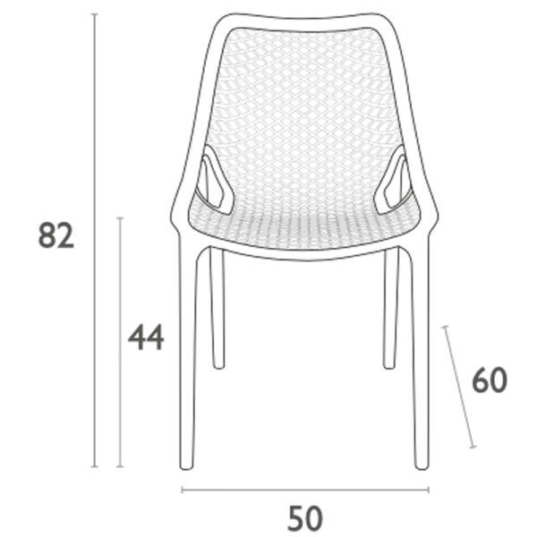 Lot De 4 Chaises Kos Ajourée Noir - Polypropylène