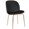 chaise design velour noir