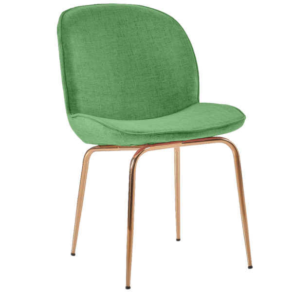 chaise velours vert