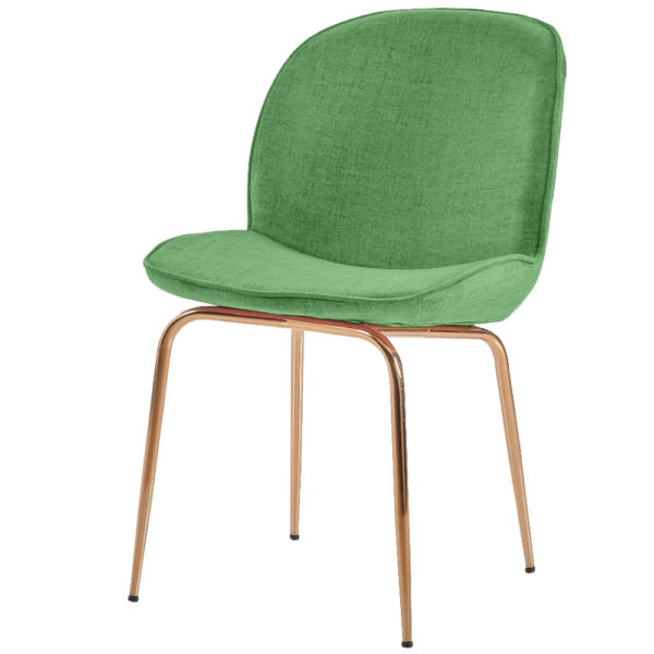 chaise velours vert